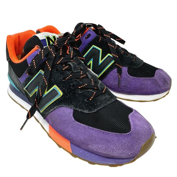 New Balance 574 Sneakers Mens 11 Purple Black Orange Suede Retro 90s ML574 PT2 main image 6